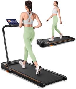 UREVO Strol 2E Smart 2-in-1 Folding Treadmill, Compact Walking Pad with Safety Handle, Plug and Play, Dual LED Display, Workout APP, Walking or Running for Home Office, Remote Included