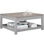 Ameriwood Home Carver Coffee Table, Grey, 23.3 x 20.1 x 20.1 inches