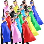 ADJOY Adult Superhero Capes and Masks Bulk Pack Cloak for Men & Women - Dress up Superhero Party Costumes for Team Building