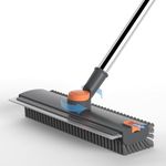 3 in 1 Bathroom Cleaning Brush with Wiper - Heavy Duty 52 inch Long Handle 360° Rotate Floor Scrubber Brush, Tiles Cleaning, Floor Scrub for Kitchen and Bathroom Wall