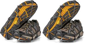 SKLZ Men's Grips for Walking Shoes, Elastic Rubber Strap & 1.2mm Steel Coils, Provides Traction in Ice & Snow, Black, Medium, 10875 (Pack of 2)