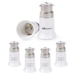 DiCUNO B22 to E27 Socket Converter, Socket Adapter, Bayonet to Screw Edison, BC to ES Lamp Base Adapter for LED Bulbs and Incandescent Bulbs and CFL Bulbs-6 Packs