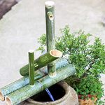 Bamboo Water Fountain With Pump Outdoor Feature Pond Decor Rocking Spout 100% Handmade,Length30cm