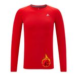 DEVOROPA Youth Boys Compression Thermal Shirt Long Sleeve Fleece Baselayer Soccer Baseball Undershirt Red L