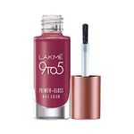 Lakmé 9 to 5 Primer + Gloss Nail Colour, Berry Business, 6 ml