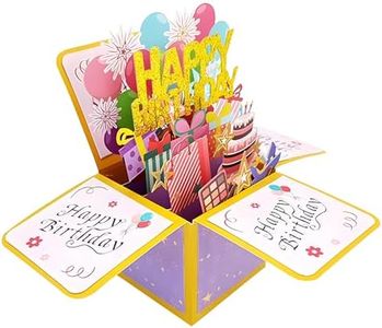 ZSMJAER Tarjeta de Cumpleaños 3D,tarjeta de Cumpleaños desplegable (con sobre) para familiares,amigos,enamorados,etc.