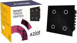 AZIOT SMART MODULAR 4 GANG TOUCH SWITCH (6 amps each) - GLASS (Not Acrylic): Elevate Your Home with Effortless Control (Fits in Anchor Roma Classic and similar plates)