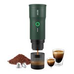 BREVOY Portable Electric Espresso Machine, Ground Coffee & Capsule, Self-Heating, 20 Bar 12V Mini Car Travel Coffee Maker with 9000mAh Battery-Ideal for Camping, RV, Hiking, Office
