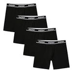 INNERSY Men's Breathable Boxers Briefs Support Pouch Workout Underwear No Fly 4-Pack(Black,Medium)