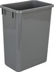 Hardware Resources Plastic Waste Container, 35 Quarts (Pack of 1), Grey