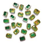 EmbroideryMaterial Sew on Crystal Glass Stones/Rhinestones/Gemstones/for Craft, Embroidery Work, Jewellery Making, Wedding Dress Embellishments (Rectangle Shape, 10X8MM, 25 Pieces)