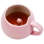 Koolkatkoo Cat Mug Cute Ceramic Coffee Mugs Hidden 3D Animal Inside Mug Novelty Tea Cup Pink Mug for Women Girl Mothers Day Gifts Holiday Christmas Birthday Gifts Cat Lovers Gifts 12 oz
