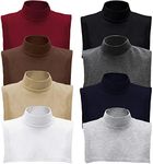 8 Pcs Dickey Collar Fake Turtleneck Fake Detachable Collars Faux Turtleneck Collar Half Top Mock Blouse Collar for Women Men Adults Sweater, 8 Colors, Black, White, Dark Gray, Khaki, Wine Red, Coffee,