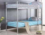 Unqiue Handicraft Bunk Metal Bed Size 3 X 6 Feet Load Capacity 300 Kg In Silver Colour (Paint Finished) - Single, Glossy