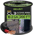 GearIT Pro Series 16 Gauge 2-Conductor Speaker Wire (200 Feet / 60.96 Meters) CCA Speaker Wire CL3 Rated for Outdoor Direct Burial Use, Black