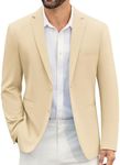 COOFANDY Mens Knit Blazer Sport Coat Big and Tall Coffee Casual Suit Jacket