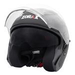 Zorax Matt Black L (59cm) ZOR-608 Tula Double Visor Open Face Motorbike Motorcycle Helmet ECE 2206 Approved