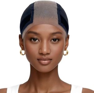 LAB HAIRS Wig Cap with Grip Band for Keeping Wigs in Place, More Full Cap-wide Transparent Lace for Lace Front Wigs - Brown/Black/Nude Non Slip Cap Make Your Wig Be Glueless (Black-S)
