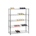 Shopfitting Warehouse Chrome Wine Rack - 5 Shelves. Holds 45 Bottles. Easy to Assemble