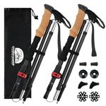 Underwood Aggregator Carbon Fiber Trekking Poles - 2 Pack Collapsible Hiking Sticks for Adults, Ultra-Lightweight Adjustable Walking Poles, Design for Mountain Hiking & Backpacking