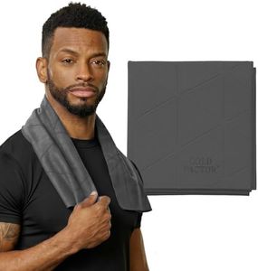 Cold Factor Cooling Towels for Sports, Cooling Neck Wraps – Cold Towel for Running, Workout & Outdoor Use, with UPF 50+-Soft, Machine Washable, Reusable Cooling Neck Towel, 13"x29.5" - 1 Pack (Gray)