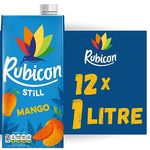 Rubicon Still 12 Pack Mango Juice Drink, Made with Handpicked Alphonso Mangoes for an Authentic and Delicious Flavor - 12 x 1L Cartons