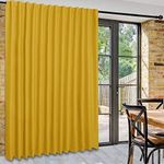 DWCN Patio Sliding Door Curtains - Extra Wide Curtains for Glass Door, Privacy Room Divider Blackout Thermal Curtain Panel with Back Tab & Rod Pocket for Bedroom Partition, 100 x 84 Inches, Yellow