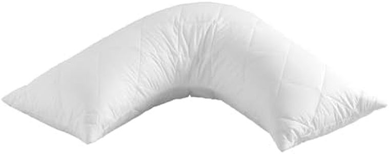 Dreamaker Delux Microfibre Fill Antibacterial Odour Control Cotton Quilted Pillow Case Cover Protector Purafresh Treated Anti-Microbial Anti-dustmite Protection Machine Washable - V Shape (78x36cm)
