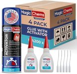 CA Glue with Activator (8 x 0.8 oz + 4 x 6.7 fl oz), Cyanoacrylate Glue and Activator, SuperGlue withActivator, CAGlue and Accelerator (4 Pack)