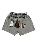 Lazy One Funny Animal Boxers, Novelty Boxer Shorts, Humorous Underwear, Gag Gifts for Men (Beware of The Force, Small)