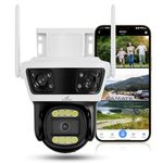 Camate Pheonix 2+2+2 MP Triple-Lens (2.4/5 Ghz Wi-Fi) Wireless CCTV Camera | Two Way Talk | Motion Detection | Colored Night Vision | Support 256 GB sd Card, Onvif (Wi-Fi Connectivity)