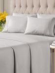 King 6 Piece Sheet Set - Breathable & Cooling Sheets - Hotel Luxury Bed Sheets - 1 Flat Sheet, 1 Fitted Sheet & 4 Pillowcases - Deep Pocket - Easy Fit, Soft & Wrinkle Free - King Light Grey Sheets