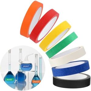 7 Rolls Laboratory Tape Colored Lab Tape Refrigerator Label Tape Adhesive Marking Tape Color Coding Tape for Classrooms Libraries Home Office