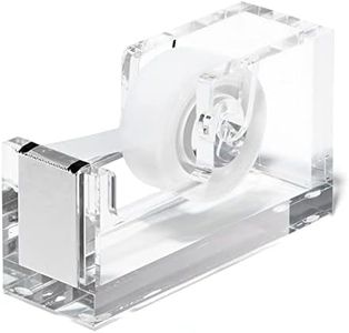 Acrylic & Silver Tape Dispenser by OfficeGoods - A Classic Design to Brighten up Your Desk and Office