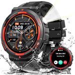 Military Smart Watches for Men(Answer/Make Calls) with LED Flashlight 3ATM Waterproof Smartwatch with 100+ Sports Modes 1.53" Tactical Fitness Tracker with Heart Rate Sleep Monitor for iPhone Android