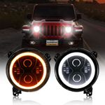 Auxbeam 9 Inch LED Headlights with DRL & Turn Signal Round Projector Headlamps Replacement for Jeep Wrangler JL JLU Sport Sahara Rubicon Gladiator JT