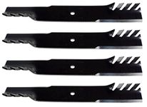 4 Pack - USA Mower Blades Commercial Tooth Mulching Hi-Lift fits Bobcat WM142180B 72039B 42180B 112243-03 112111-03