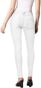Hybrid & Company Women's Extreme Butt Lift Stretch Denim Jeans P46862SK White 13