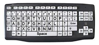 Large Key Large Black Print White Keys Keyboard