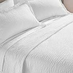 Courtyard by Marriott Textured Coverlet - Lightweight Coverlet with Wash-Activated Ripple Texture Exclusively for Courtyard - White - King