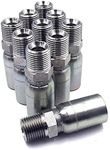 (10-Pack) MP-06-06 | 3/8" Hose x 3/8" NPTF Male Pipe Thread Hydraulic Hose End Crimp Fitting