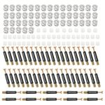 50 Sets 3 in 1 Furniture Connection Kit,Cam Fitting with Dowel Pre-Inserted Bolts, Furniture Fastener Screws Nut,Dowel Cam Screws Connectors Kits for Bookshelves,Wardrobe Board, Drawer and Cabinet