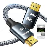 ARISKEEN 8K HDMI 2.1 Cable 2M,Certified High-Speed 48Gbps HDMI 2.1 Cable, Supports 8K@60HZ, 4K@120Hz, Compatible with PS5/4 TV Monitor Blu-ray Soundbar DVD Laptop