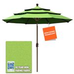 EliteShade 9ft Patio Umbrella Market Table Outdoor Deck Umbrella Replacement Canopy (Macaw Green-12)