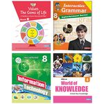 Students Practice cum Workbooks for Grade 8 (Set of 4) | Computer Book | Learning English Grammar | General Knowledge Book | Value Education Gems of Life Workbook | For Ages 13-14 Years | School Books | Combo Set | For Class 8 [Paperback] Judie George Oommen; Mrs. Carmeline Rodrigues and Mrs. Nair Vinitha Jayakumar