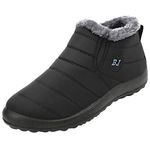 JOINFREE Men Winter Boots Water Resistant Outdoor Women Snow Boots Winter Slippers Black 8.5 Women/7.5 Men