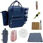 Truvelli Picnic Backpack for Adventures, 12-in-1 Insulated Picnic Backpack for 2, Great Alternative to a Bulky Picnic Basket Set, Romantic Picnic Set for 2, Picnic Basket for 2, Picnic Bag