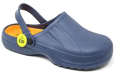 sole london LADIES GARDEN CLOGS SLIPPERS HOSPITAL CHEF POOL BEACH HOLIDAY SANDALS SHOES Navy