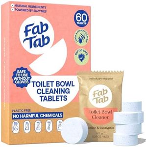 Fab Tab Toilet Bowl Cleaner Tablets- Natural Toilet Bowl Cleaner - Cleaning Products - Plant-Based - No Harsh Chemicals (60)