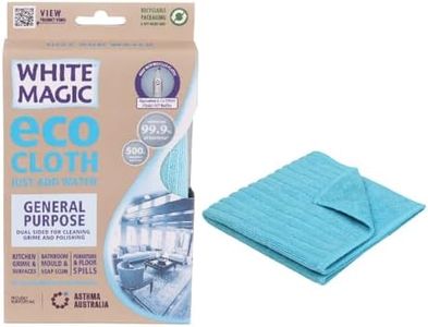 White Magic General Purpose Eco Cloth, Great Household Cleaning Tools for Bathroom, Kitchen, and Cars, Washable and Reusable